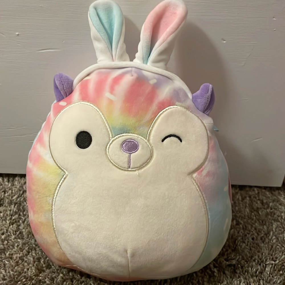 Rainbow bunny hedgehog squishmallow
